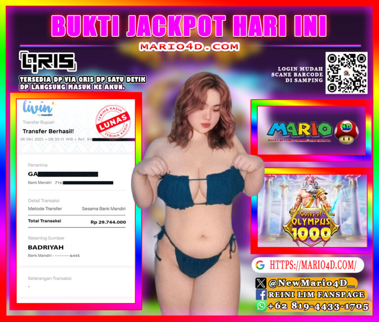 BUKTI JACKPOT MEMBER MARIO4D 08 OKTOBER 2025