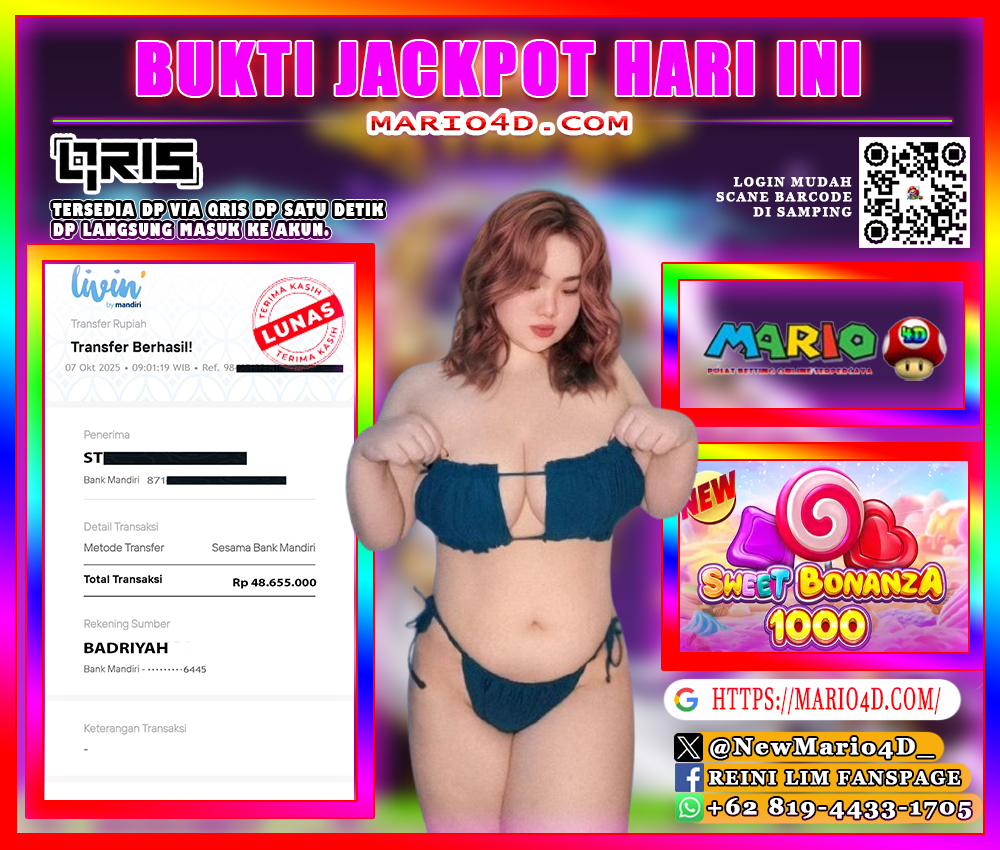 BUKTI JACKPOT MEMBER MARIO4D 07 OKTOBER 2025